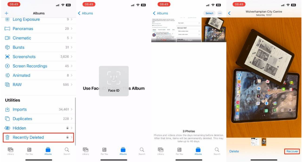 夏县苹果14维修分享 iPhone14 上恢复已删除的照片 
