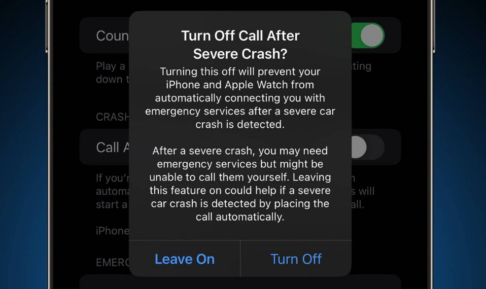 夏县苹果14维修分享 iPhone 14 和 Apple Watch 上关闭崩溃检测 